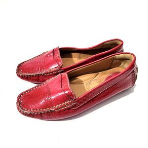 Clarks Womens Slip On Bit Loafers Pink Patented Leather Sz 7 M